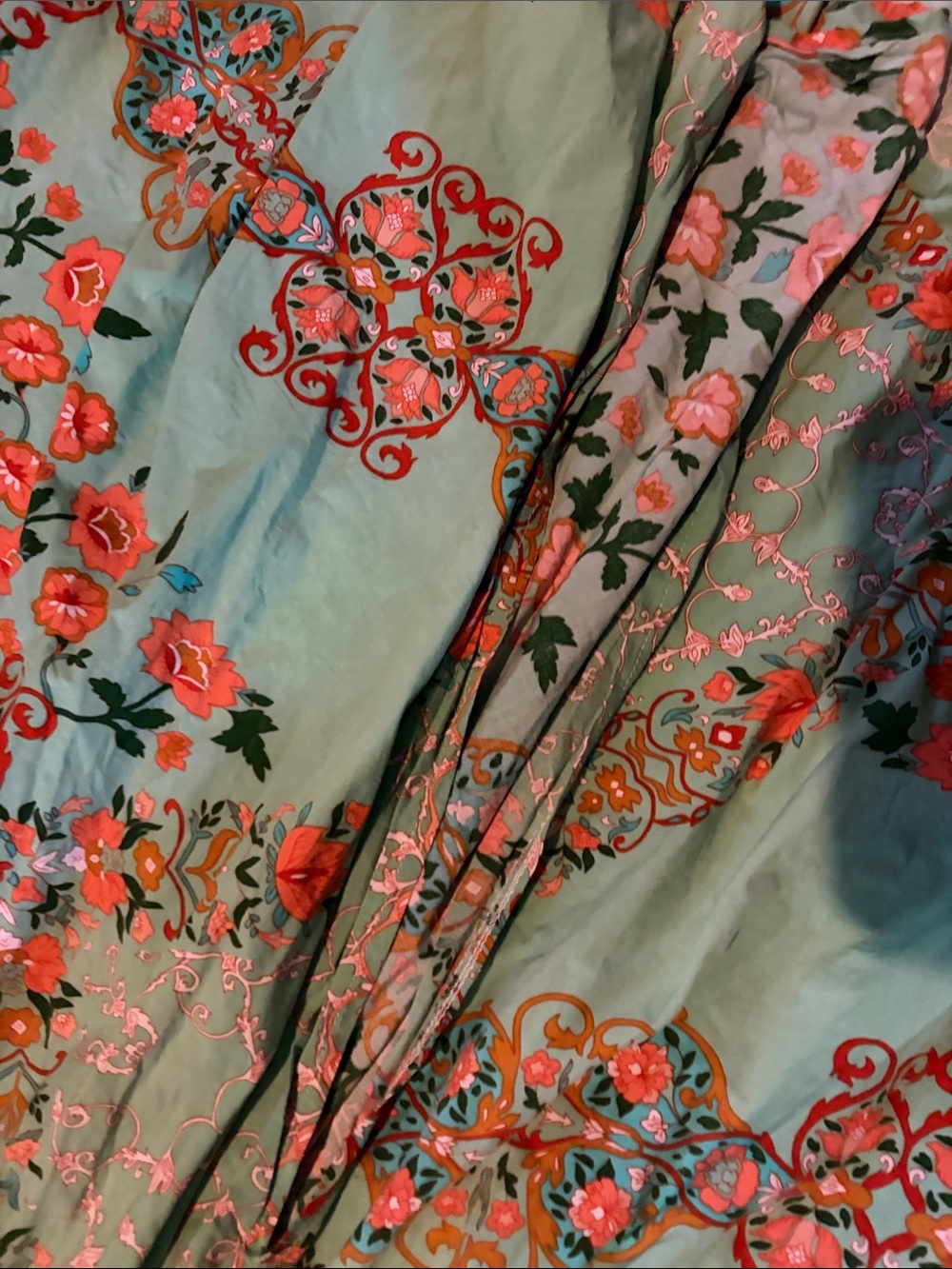 Jaase Green Maxi Dress with Orange Floral Print - Picture 4 of 6